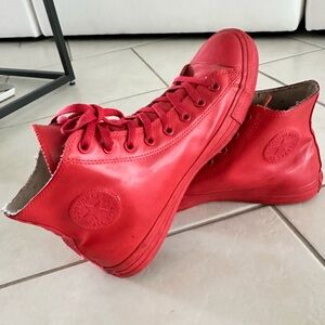 Red rubber converse 10 1/2